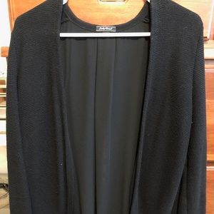 Lucky Brand Black Cardigan with Semi Sheer Back